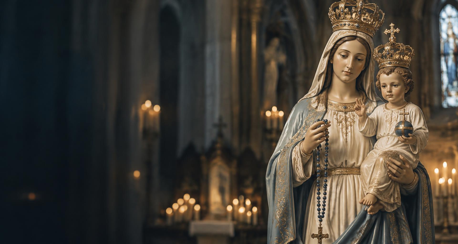 Representação devocional de Nossa Senhora do Rosário com o Menino Jesus